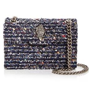 Kurt Geiger London | Mini Kensington Tweed Shoulder Bag - Black/Blue/Multicolor